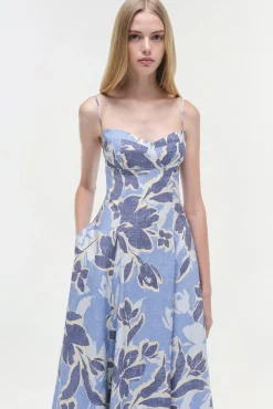 Women Simkhai Analise Linen Midi Dress