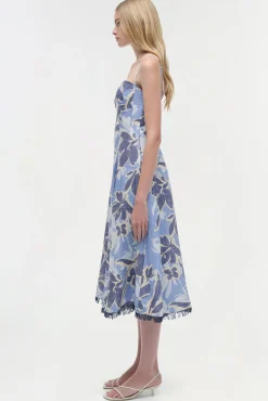 Women Simkhai Analise Linen Midi Dress