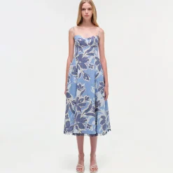 Women Simkhai Analise Linen Midi Dress
