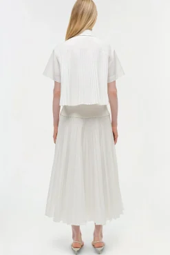 Women Simkhai Bernie Cotton Pleated Shirt