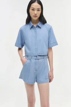 Women Simkhai Bishop Cotton Top