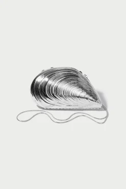 Simkhai Bridget Metal Oyster Clutch