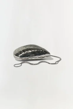 Simkhai Bridget Mini Metal Oyster Clutch