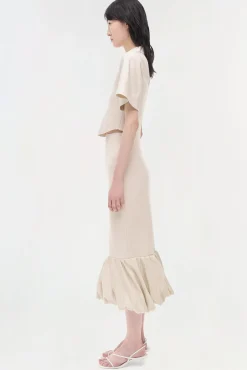 Women Simkhai Camille Linen Knit Midi Skirt
