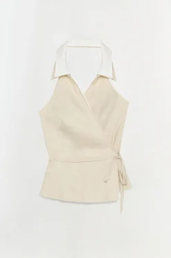 Women Simkhai Campbell Linen Halter Shirt