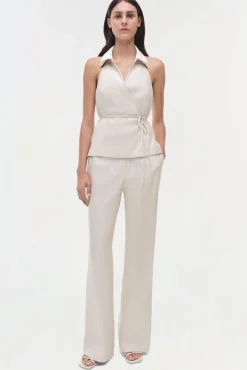 Women Simkhai Campbell Linen Halter Shirt