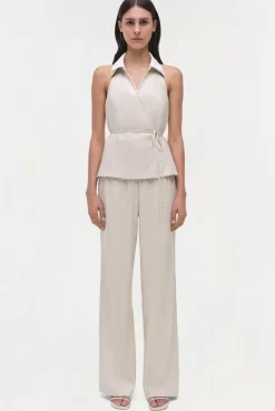Women Simkhai Campbell Linen Halter Shirt
