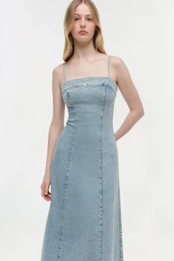 Women Simkhai Clarissa Denim Midi Dress