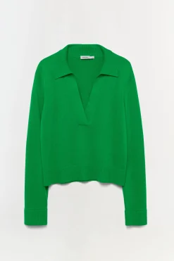 Women Simkhai Cotton Cashmere Long Sleeve Polo