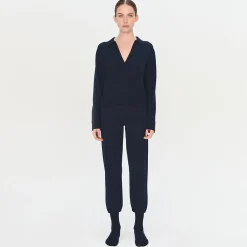 Women Simkhai Cotton Cashmere Long Sleeve Polo