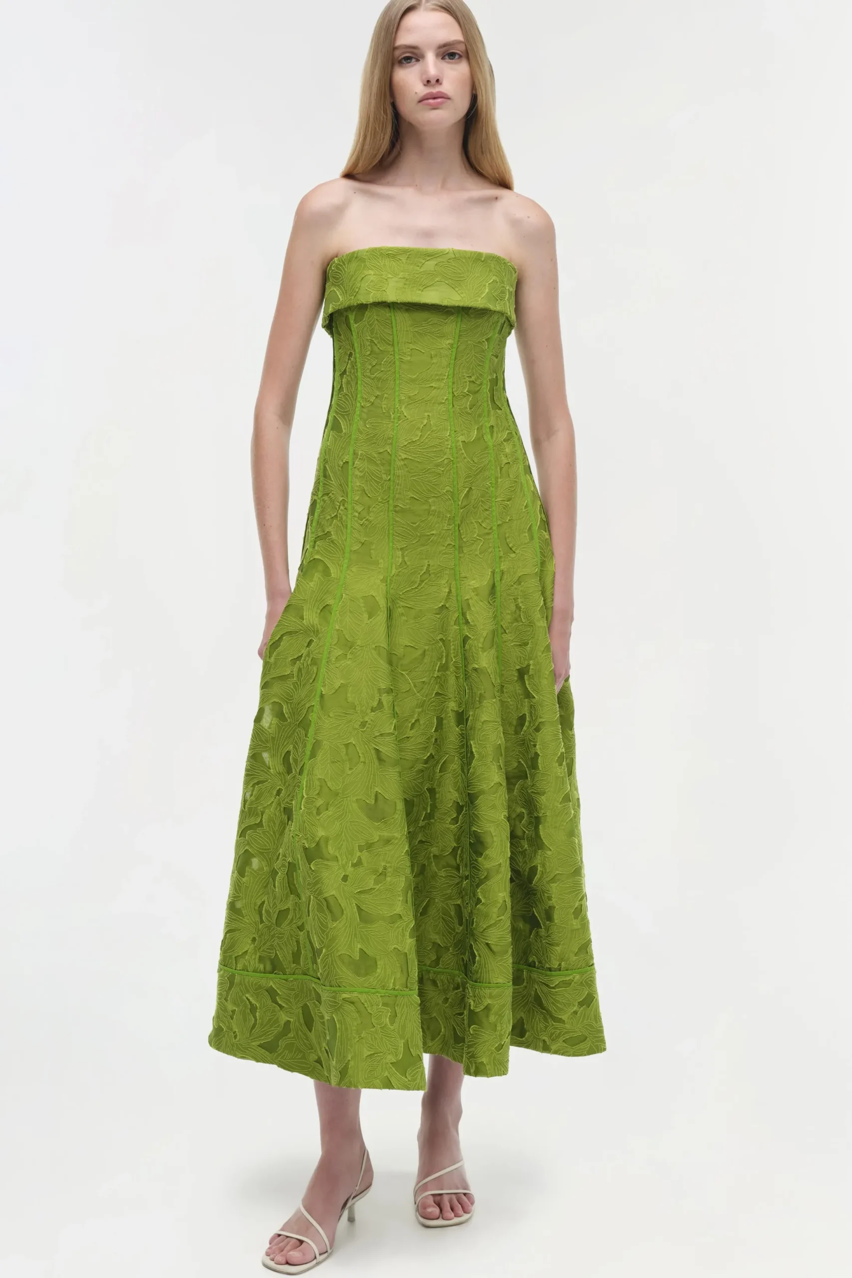 Women Simkhai Imogen Jacquard Strapless Midi Dress