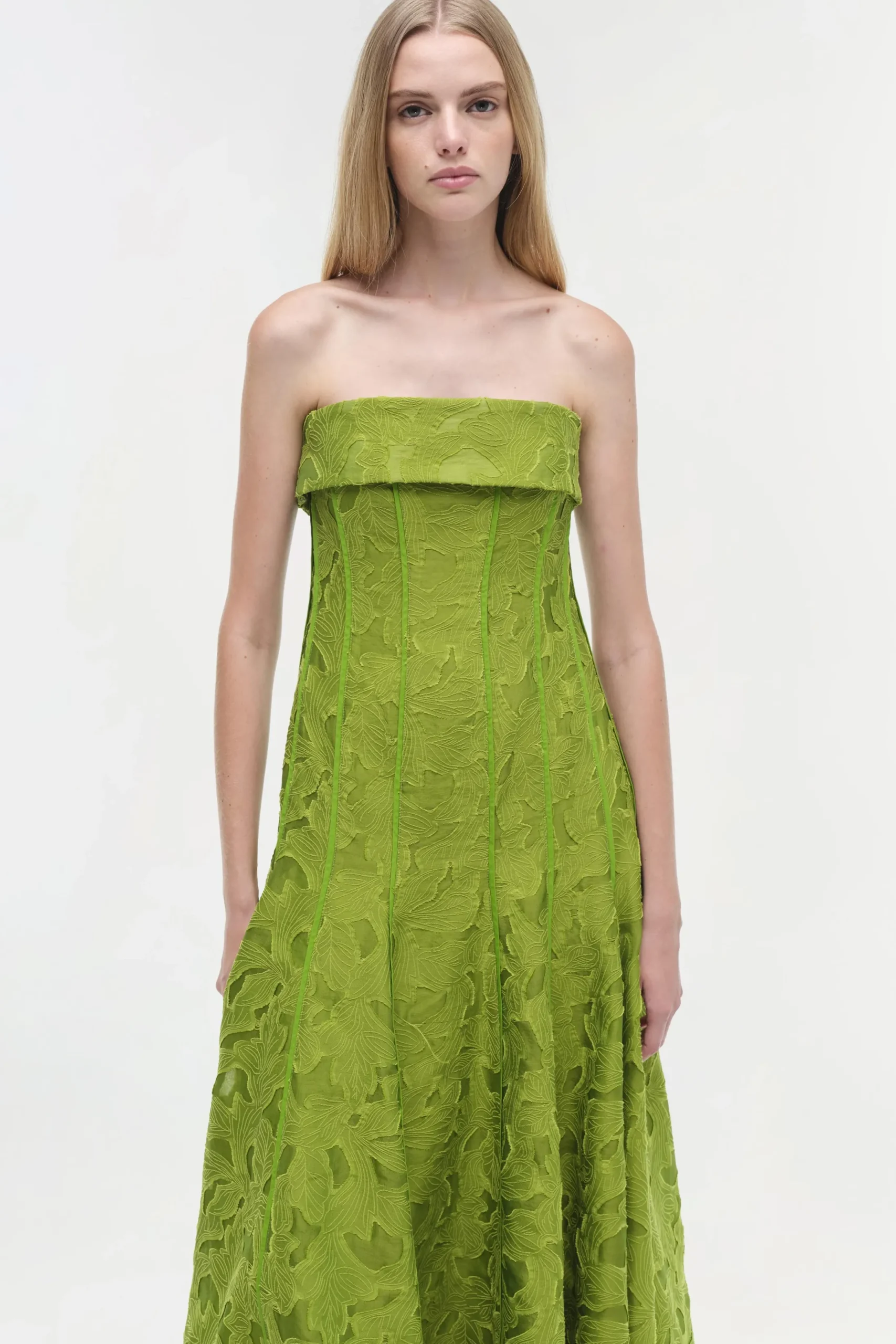 Women Simkhai Imogen Jacquard Strapless Midi Dress