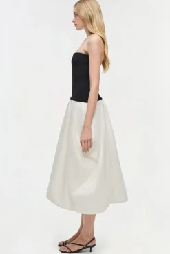 Women Simkhai Izzy Strapless Taffeta Midi Dress