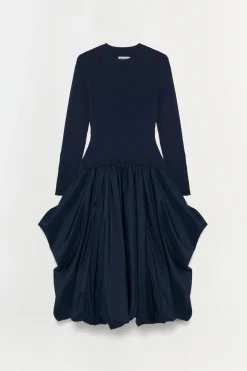 Women Simkhai Kenlie Taffeta Knit Midi Dress