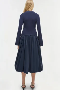 Women Simkhai Kenlie Taffeta Knit Midi Dress