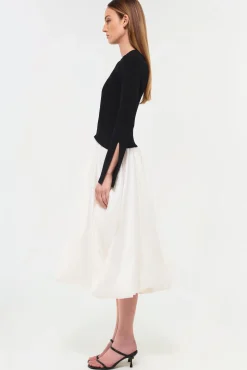 Women Simkhai Kenlie Taffeta Knit Midi Dress