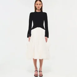 Women Simkhai Kenlie Taffeta Knit Midi Dress