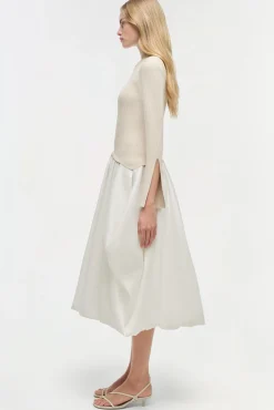 Women Simkhai Kenlie Taffeta Knit Midi Dress