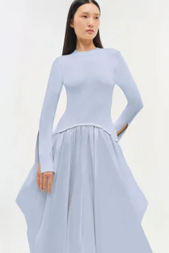 Women Simkhai Kenlie Taffeta Knit Midi Dress