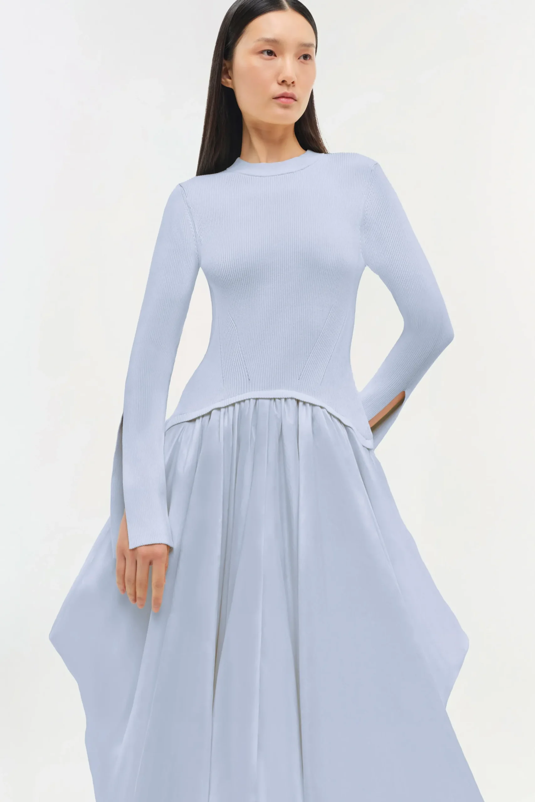 Women Simkhai Kenlie Taffeta Knit Midi Dress