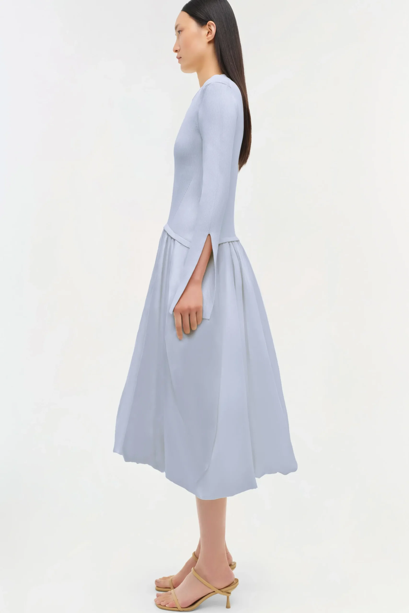 Women Simkhai Kenlie Taffeta Knit Midi Dress