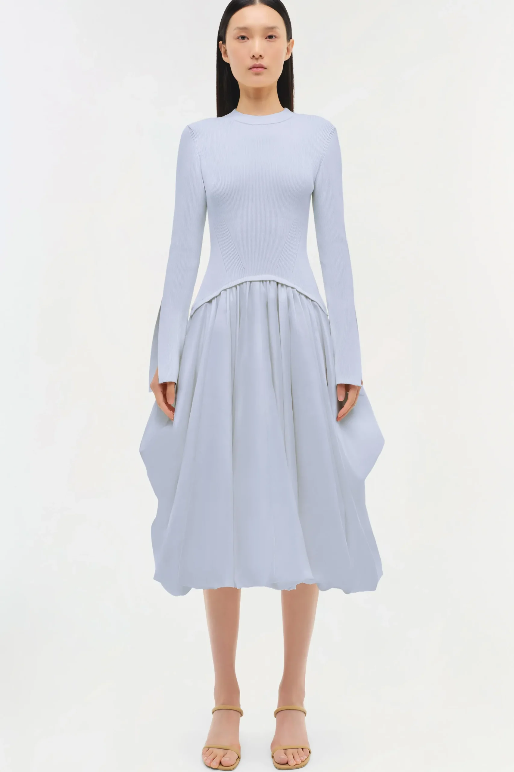 Women Simkhai Kenlie Taffeta Knit Midi Dress