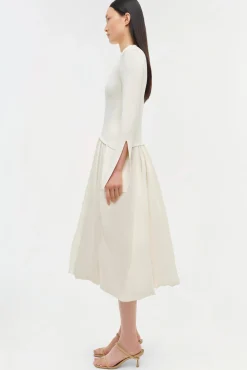 Women Simkhai Kenlie Taffeta Knit Midi Dress