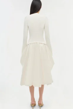Women Simkhai Kenlie Taffeta Knit Midi Dress