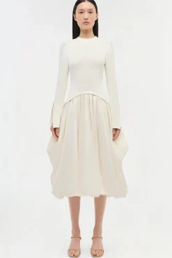 Women Simkhai Kenlie Taffeta Knit Midi Dress