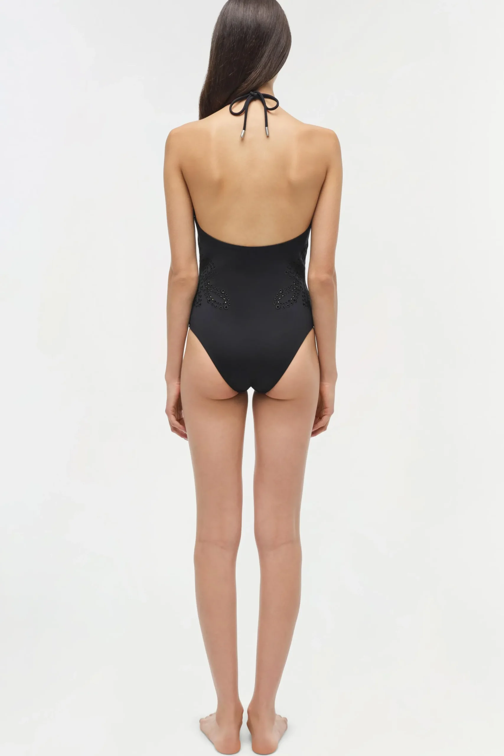 Women Simkhai Nicolette Halter Embroidered Swimsuit