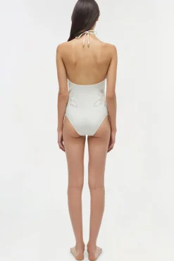 Women Simkhai Nicolette Halter Embroidered Swimsuit