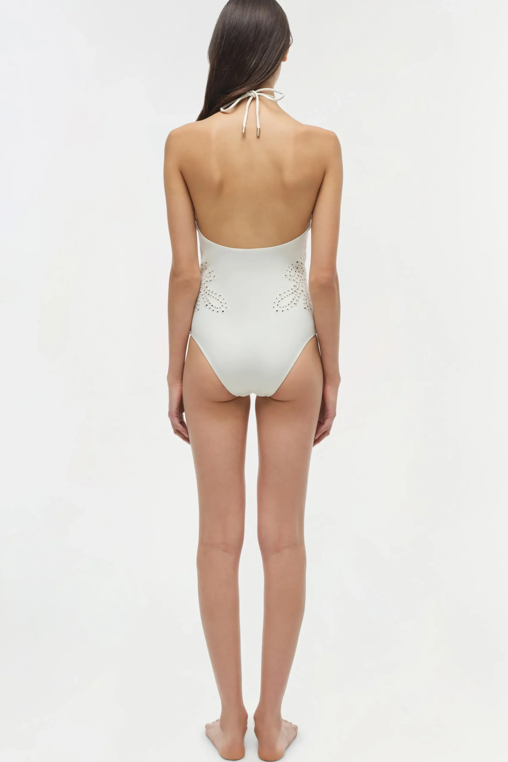 Women Simkhai Nicolette Halter Embroidered Swimsuit