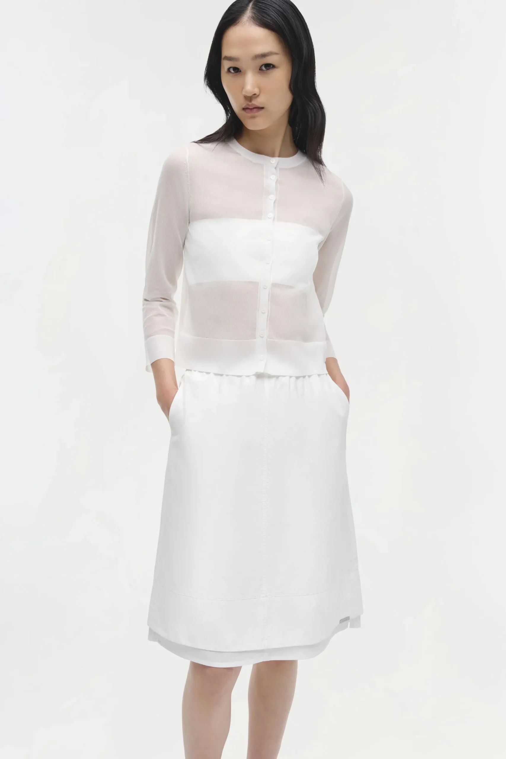Women Simkhai Rachel Sheer Knit Cardigan