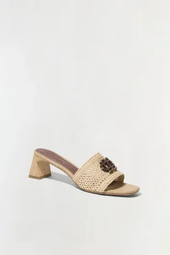 Simkhai Sydney Raffia Block Heel Sandal