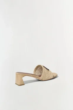 Simkhai Sydney Raffia Block Heel Sandal